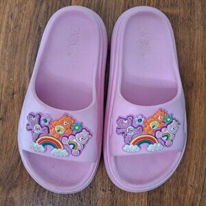 Zara Pink Care Bears Slide Sandals Size 30 12